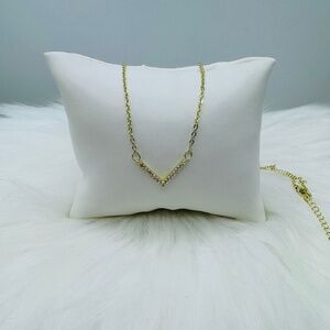 V Necklace With Rhinestone Necklace